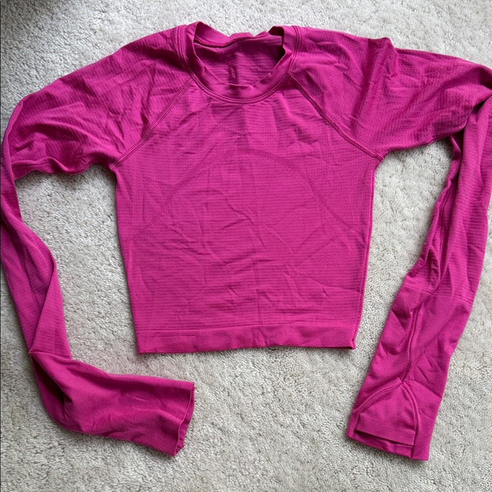 Swiftly crop Women's Pink Long Sleeve Top